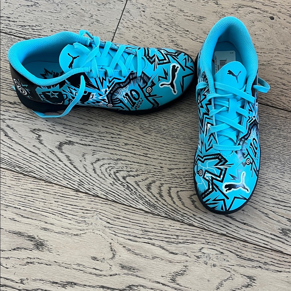 Puma Kids Pulisic Blue Soccer Turf Shoes